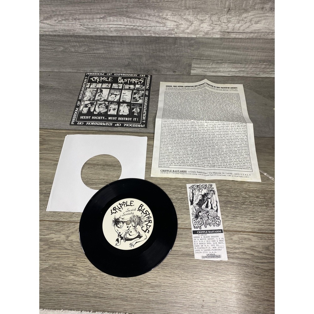 Cripple Bastards Präparation-H 7" Sexist‎ Society Dogs World Vinyl water damage